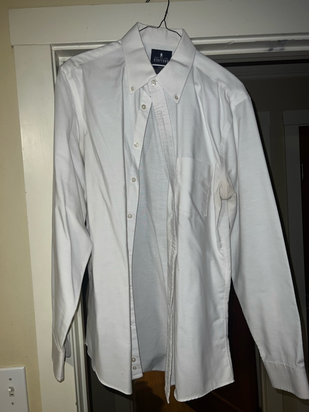 Stafford White Button-Down Oxford Shirt